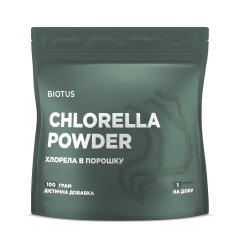 Хлорелла в порошку, Chlorella Powder, Biotus, 100 г
