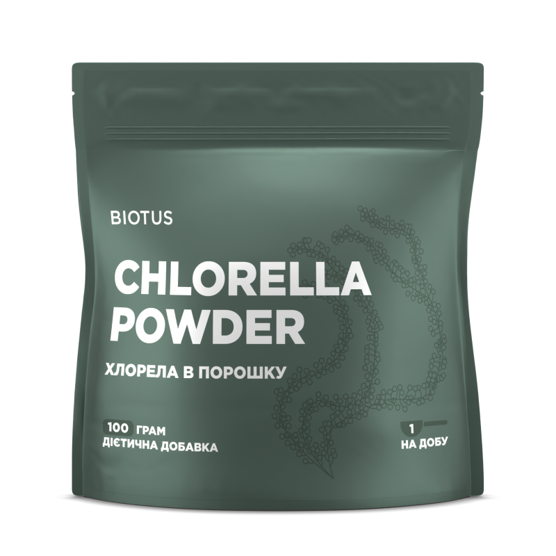 Хлорелла в порошку, Chlorella Powder, Biotus, 100 г Хлорелла в порошку, Chlorella Powder, Biotus, 100 г