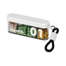 Органайзер для таблеток с ремешком, Health 01 Portable Pill Organizer with Lanyard, MEMOSAN, водонепроницаемый, с 4 отделениями, белый