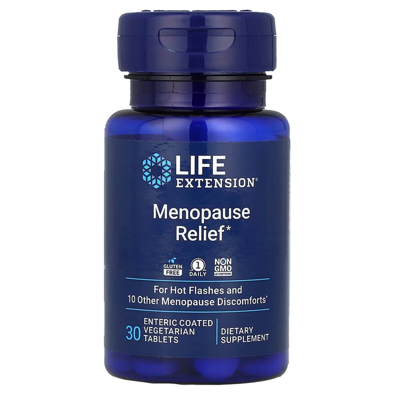 Підтримка при менопаузі, Menopause Relief, Life Extension, 30 вегетаріанських таблеток у кишковорозчинній оболонці Підтримка при менопаузі, Menopause Relief, Life Extension, 30 вегетаріанських таблеток у кишковорозчинній оболонці