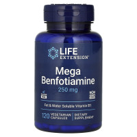Бенфотиамин, Mega Benfotiamine, Life Extension, 250 мг, 120 вегетарианских капсул