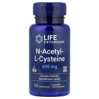 Ацетилцистеин, N-Acetyl-L-Cysteine, Life Extension, 600 мг, 60 капсул