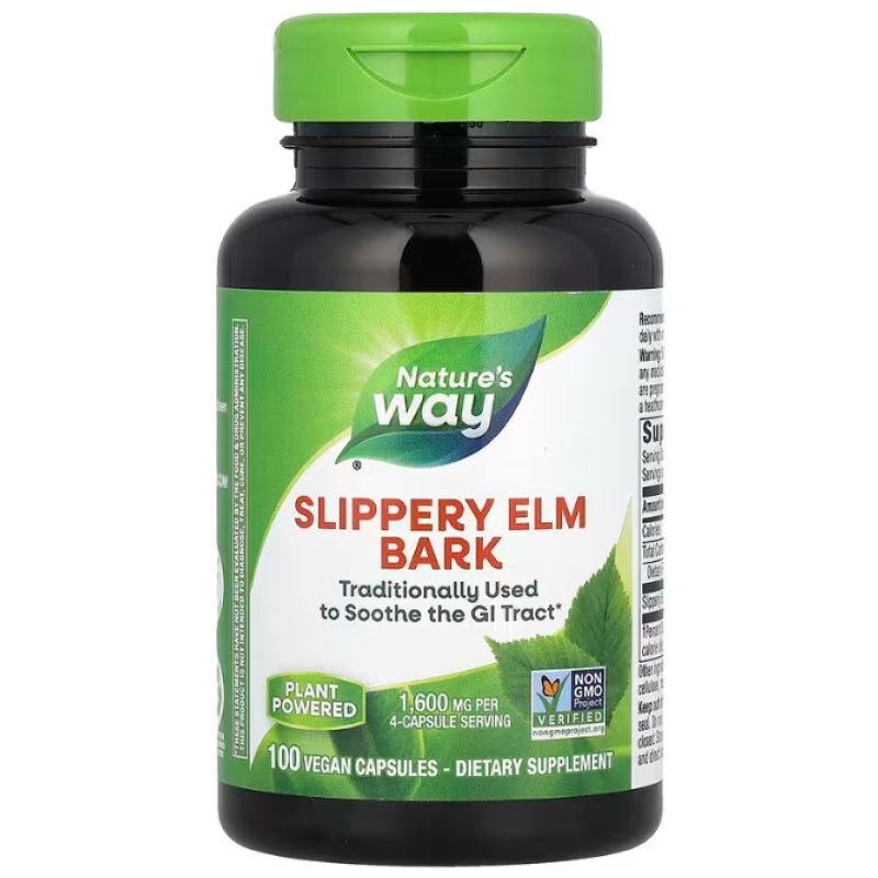 Слизький в'яз (Slippery Elm Bark), Nature's Way, 1600 мг, 100 веганських капсул (400 мг на капсулу)