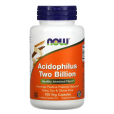 Пробіотик, Acidophilus, Now Foods, 2 млрд, 100 рослинних капсул