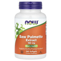 Профилактика простатита, со пальметто, Saw Palmetto, Now Foods, 160 мг, 240 гелевых капсул