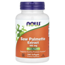 Профілактика простатиту, со пальметто, Saw Palmetto, Now Foods, 160 мг, 240 гелевих капсул