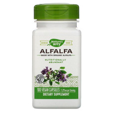 Альфальфа, Alfalfa, Nature's Way, молоді пагони 1215 мг, 100 веганських капсул