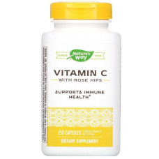 Витамин С (аскорбиновая кислота), Vitamin C, Nature's Way, с шиповником, 1000 мг, 250 капсул