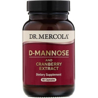 Поддержка почек с клюквой, D-Mannose and Cranberry, Dr. Mercola, 60 капсул