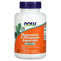 Магний и калий аспартат, Magnesium & Potassium Aspartate, Now Foods, 120 вегетарианских капсул