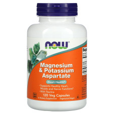 Магний и калий аспартат, Magnesium & Potassium Aspartate, Now Foods, 120 вегетарианских капсул