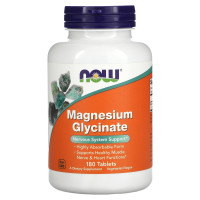 Магний глицинат, Magnesium Glycinate, Now Foods, 200 мг, 180 таблеток (100 мг в таблетке)