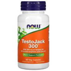 Тонгкат алі, TestoJack 300, Now Foods, репродуктивне здоров'я чоловіків, 300 мг, 60 вегетаріанських капсул
