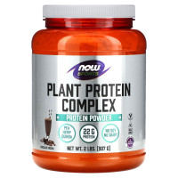 Протеїн рослинний, Plant Protein, Now Foods, комплекс з лободи, гороху та конопель, смак шоколадного мокко, 907 г