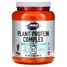 Протеин растительный, Plant Protein, Now Foods, комплекс из лебеды, гороха и конопли, вкус шоколадного мокко, 907 г