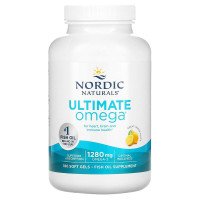 Рыбий жир в капсулах, Ultimate Omega, Nordic Naturals, лимонный вкус, 1280 мг, 180 мягких капсул (640 мг на капсулу)