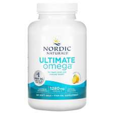 Риб'ячий жир у капсулах, Ultimate Omega, Nordic Naturals, лимонний смак, 1280 мг, 180 м'яких капсул (640 мг на капсулу)