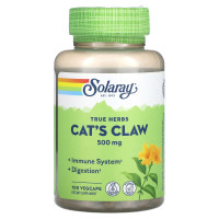 Котячий кіготь, Cat's Claw, Solaray, для веганів, 500 мг, 100 капсул