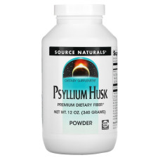 Псиллиум, Подорожник (Psyllium Husk), Source Naturals, порошок, 340 гр.