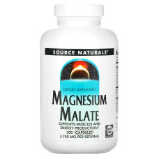Магній малат, Magnesium Malate, Source Naturals, 625 мг, 200 капсул