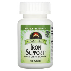 Хелат заліза, Iron Support, Source Naturals, для веганів, 180 таблеток