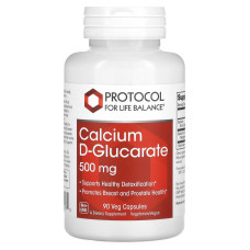 Кальций D-глюкарат, Calcium D-Glucarate, Protocol for Life Balance, 500 мг, 90 вегетарианских капсул