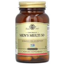 Мультивитамины для мужчин старше 50 лет, Men's Multi 50+, Solgar, 1 в день, 60 капсул