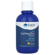 Кальцій, магній, цинк та вітамін D3, Cal/Mag/Zinc, Trace Minerals Research, смак «Піна Колада», 1200 мг/600 мг/15 мг, рідкий, 473 мл