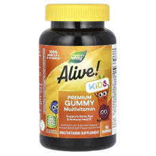 Мультивітаміни для дітей, вишня, виноград і апельсин, Alive! Multi-Vitamin, Nature's Way, 90 жувальних цукерок