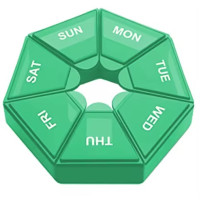 Органайзер для таблеток на 7 днів, 7 Side Pill box, MEMOSAN, темно-зелений