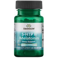 5 НТР + Мелатонин, 5-НТР + Melatonin, Swanson, 30 вегетарианских капсул