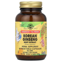 Женьшень корейский, Korean Ginseng, Solgar, экстракт корня, 60 вегетарианских капсул