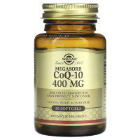 Коензим Q10, Megasorb CoQ-10, Solgar, 400 мг, 30 гелевих капсул