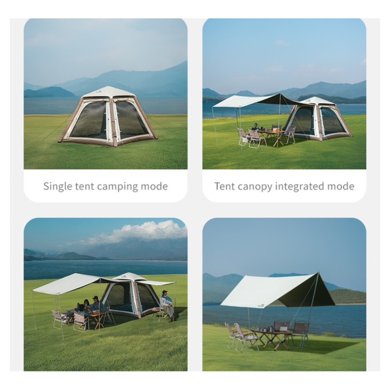 Намет чотиримісний автоматичний надувний із тентом Naturehike Ango CNK2550WS017, коричневий