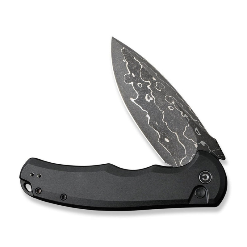 Ніж складаний туристичний Civivi Praxis, (9.5 см) Damascus / Aluminum чорний