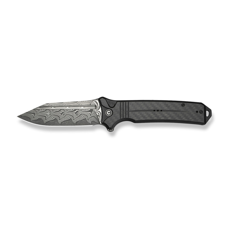 Ніж складаний туристичний Civivi Neurohaptic, (9.5 см) Damascus / Carbon Fiber & G10
