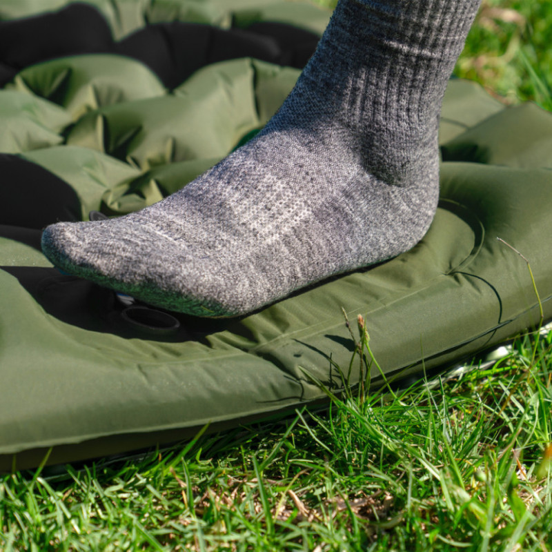 Матрац туристичний надувний двомісний Naturehike CNK2550WS019, 200 х 125 х 9.5 см, синій із вбудованою помпою для надування