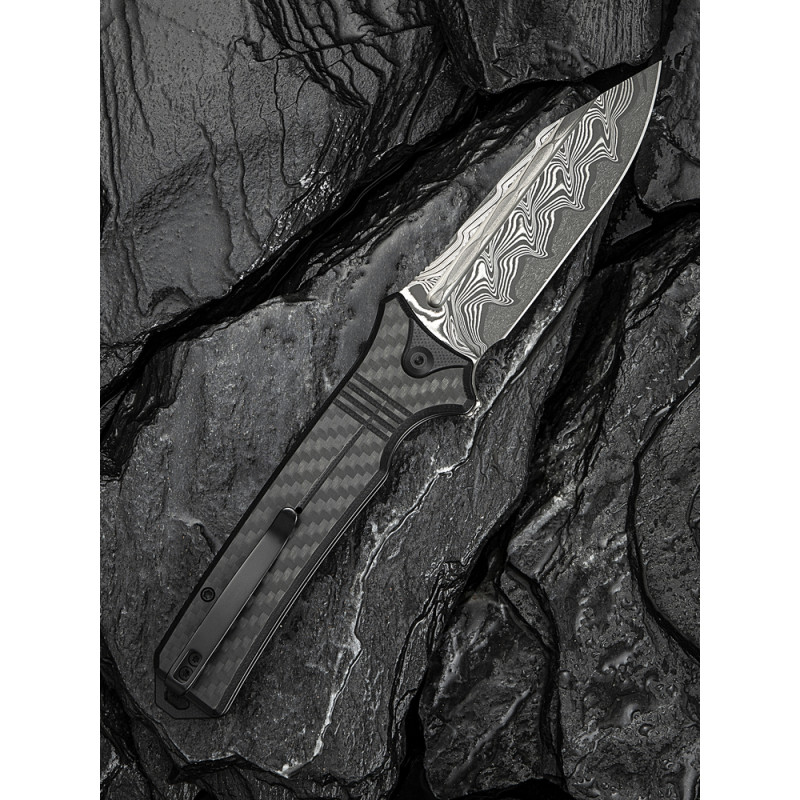 Ніж складаний туристичний Civivi Neurohaptic, (9.5 см) Damascus / Carbon Fiber & G10