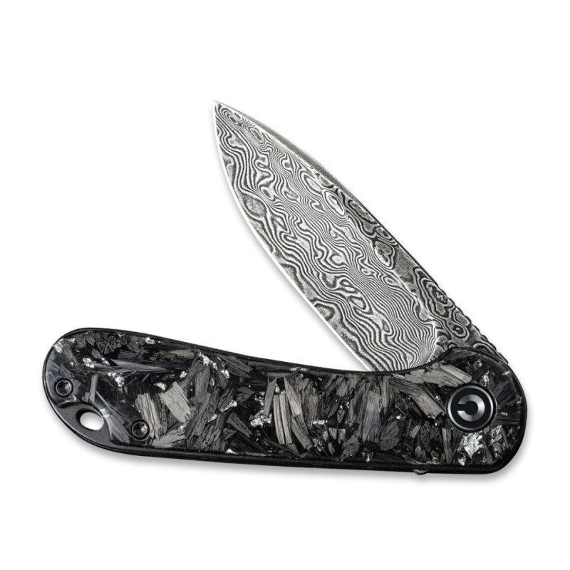 Ніж складаний кишеньковий Civivi Elementum, (7.5 см) Damascus / Carbon Fiber