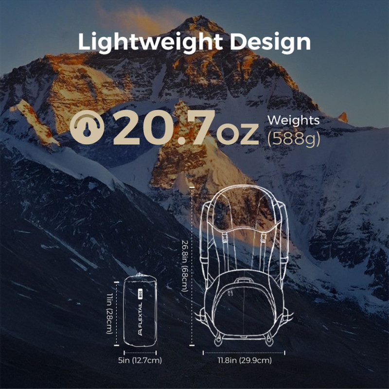 Килимок самонадувний Flextail Tiny Slleeping Pad R05 AVS, розмір L (196 х 55 х 7 см), помаранчевий