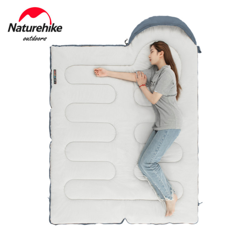 Спальник з капюшоном та закругленим дном Naturehike Y150 NH21MSD08 правий, темно-блакитний