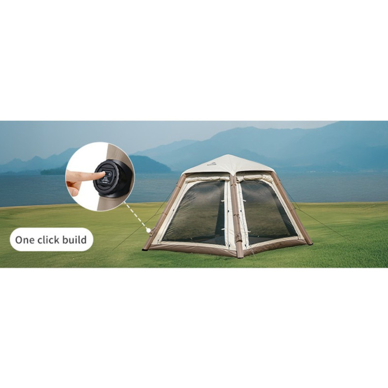 Намет чотиримісний автоматичний надувний із тентом Naturehike Ango CNK2550WS017, коричневий