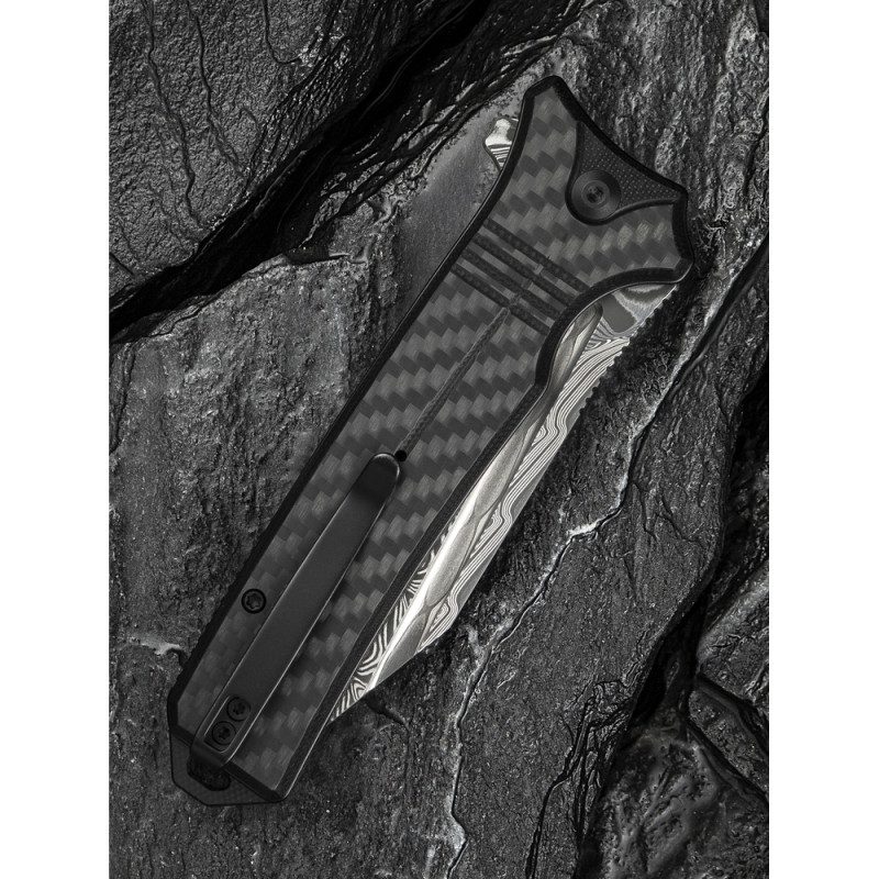 Ніж складаний туристичний Civivi Neurohaptic, (9.5 см) Damascus / Carbon Fiber & G10