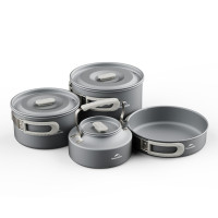 Набір посуду (2 каструлі, чайник, сковорідка) Naturehike CNK2450CF010, алюміній