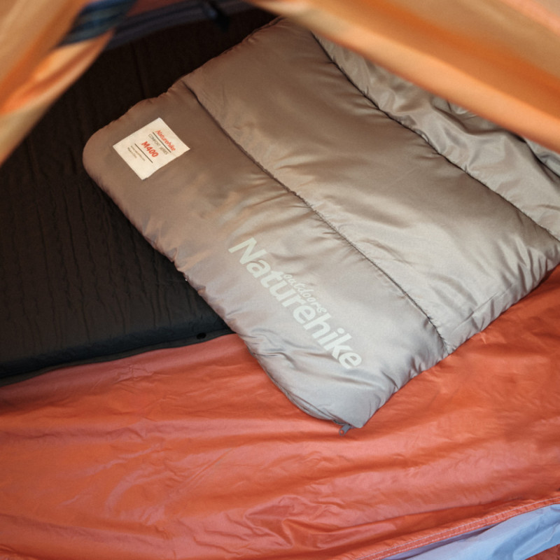Спальник з капюшоном із звичайним мішком для зберігання Naturehike M400 CNK2350WS023, (1°C), лівий, зелений