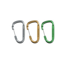 Набір карабінів алюмінієвих Flextail, 3 шт (сірий, помаранчевий, зелений)