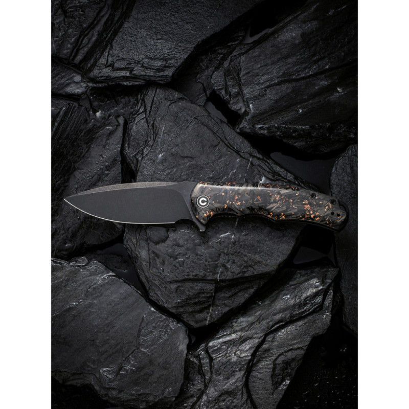 Ніж складаний туристичний Civivi Praxis, (9.5 см) 9Cr18MoV / Carbon Fiber & Resin