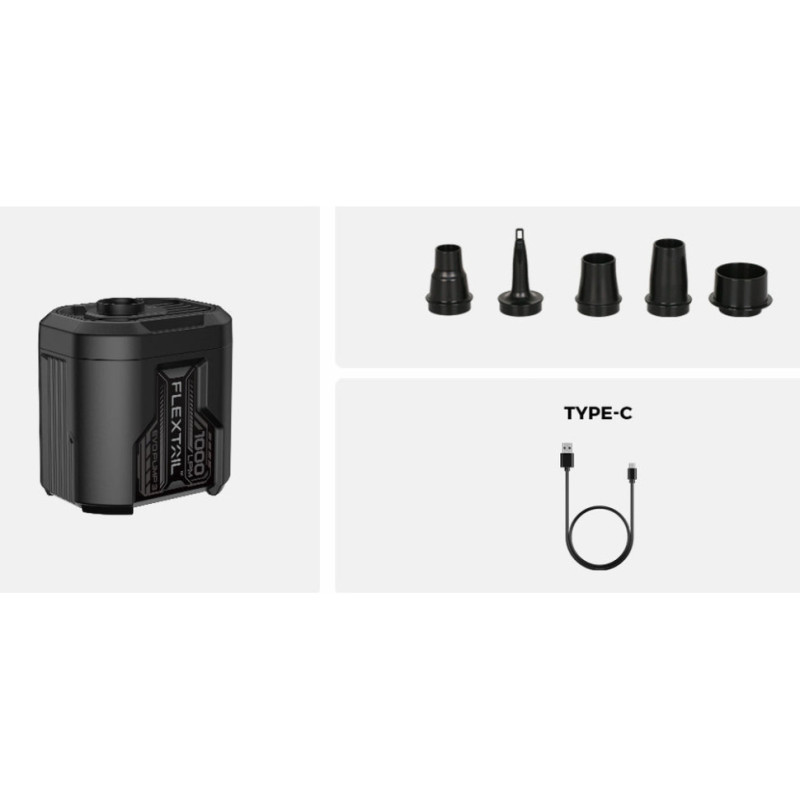 Портативний повітряний насос Flextail Evo Pump 3, 1000 л/хв, чорний