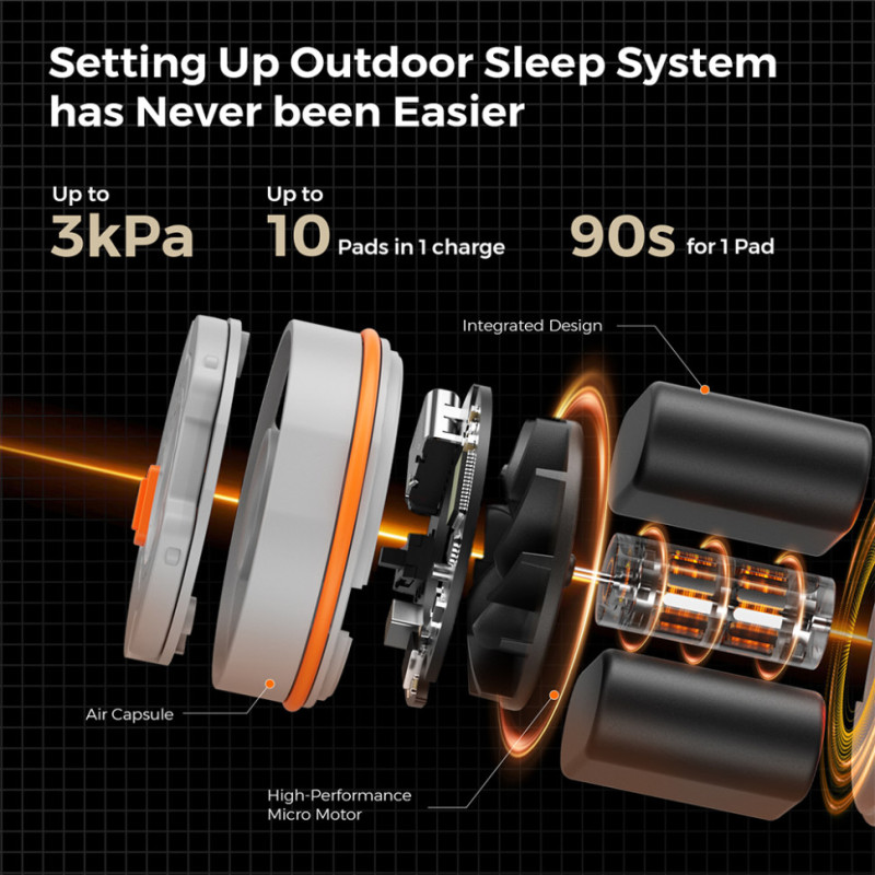 Килимок самонадувний Flextail Tiny Slleeping Pad R05 AVS, розмір L (196 х 55 х 7 см), помаранчевий