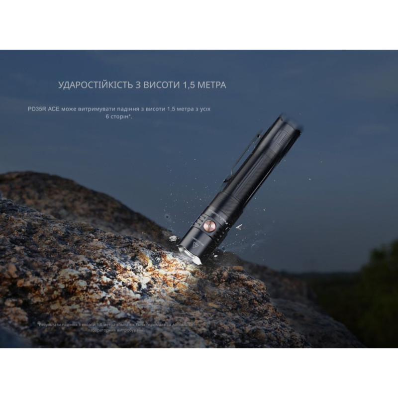 Ліхтар тактичний ручний Fenix PD35R ACE LED 2000 лм + наключний ліхтар CL01 (чорний) | Лімітована серія